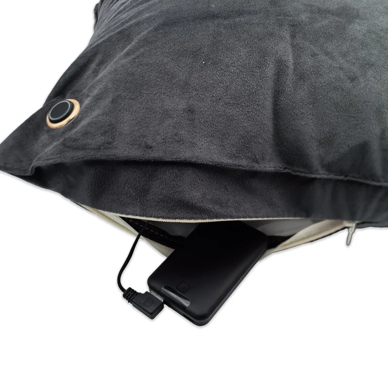 Hot Sale 5v USB Outdoor Throw Cordless Heat Pillow With Power Bank Home Interior Heated Pillow Heating Cushion