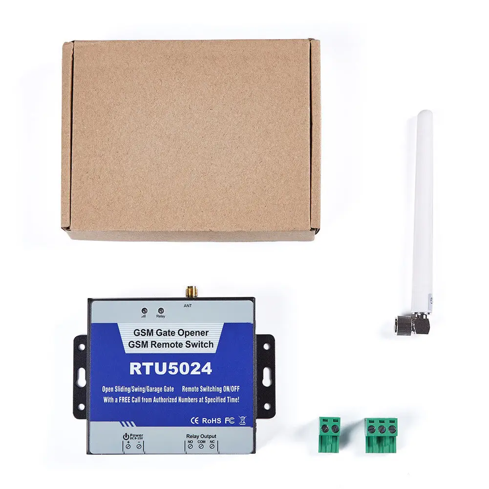 RTU5024 Smart GSM Gate Opener Relay Switch Wireless Remote Control Door Access Door Opener Free Call 850/900/1800/1900MHz