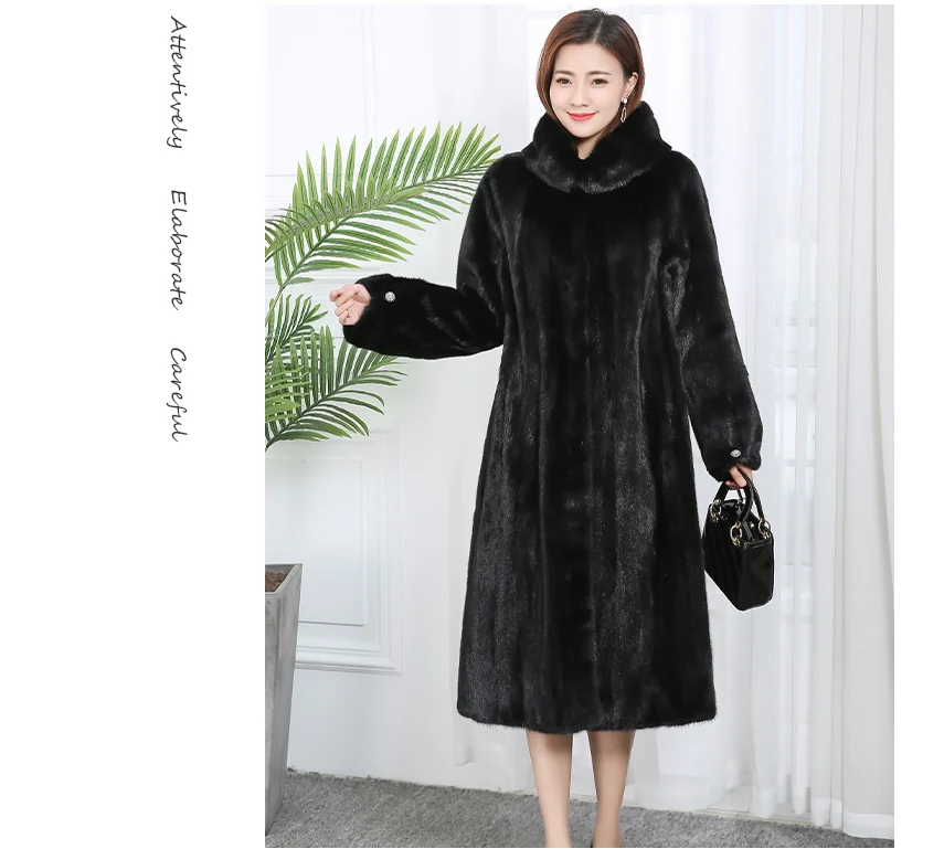 2022 new style Woman plus size coat elegant mink hooded  winter coats for ladies women faux  fox fur coat jacket hood