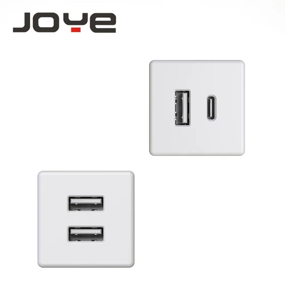 15W Square Dual Multiport USB Charger Station Sofa mount Type C USB Charger