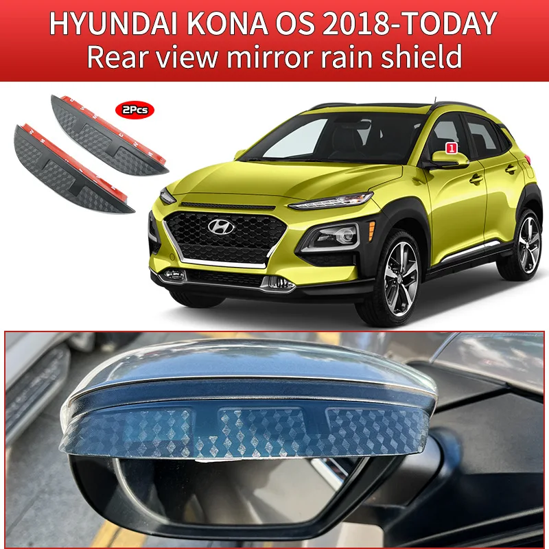 Modern Luxury Stainless Steel Window Visor for Hyundai Kona Easy Sticker Installation Sun and Rain Protection Eyebrow
