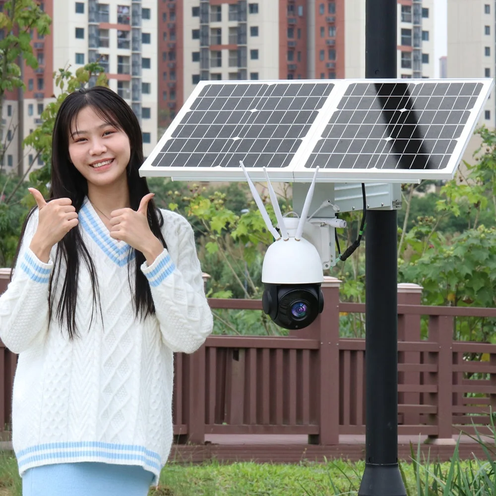 TecDeft Two-way Audio Motion Detection Solar Cctv 4g Sim Card 8MP 4K FUD 30x Zoom Human Tracking Solar Camera