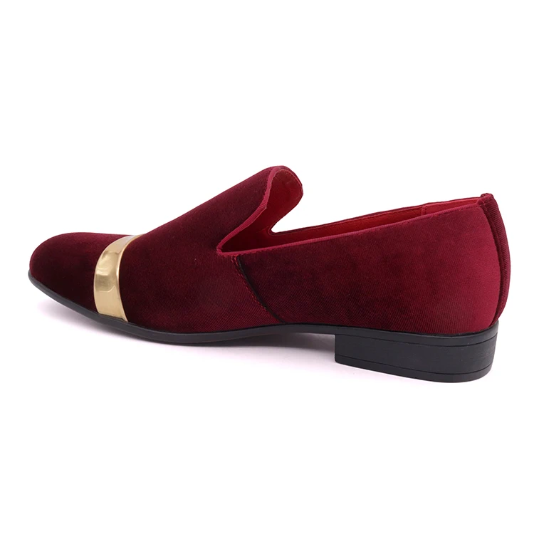 Velvet Embroidered Mens Suede PU Smoking Slippers Slip-on Loafers Shoes