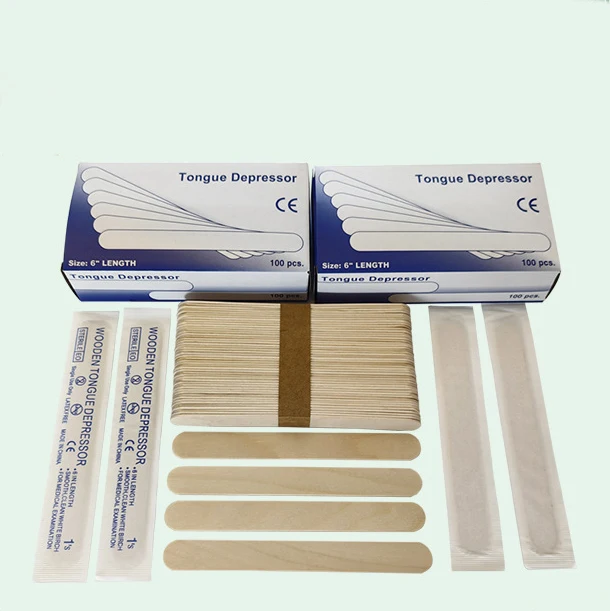 Wholesale High Quality Paper Individual Wrapped Wood Tongue Depressor