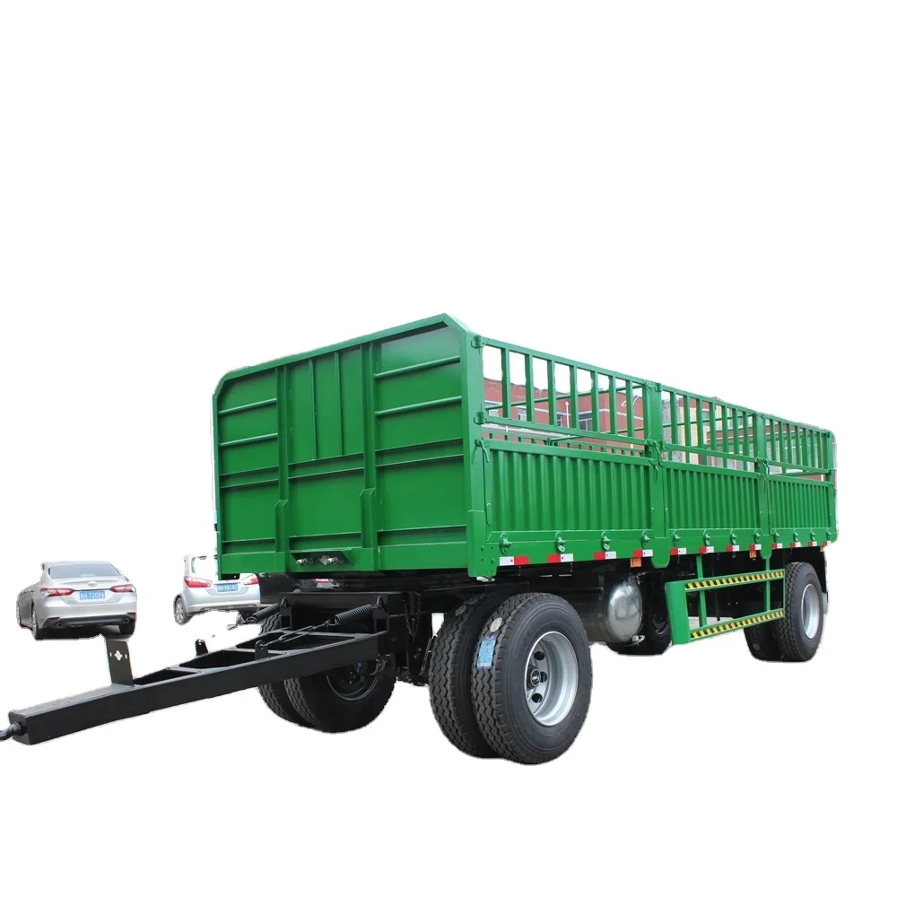double axles 4x4 draw bar 20ft Industrial trailer for ISO tank container carrier full truck tractor trailers farm truck trailers