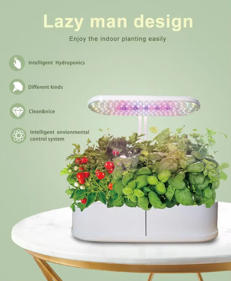 Garden Supplies Indoor Smart Flower Pots Planters Vegetable Pots Plants Pot Full spectrum plant seed LED growth light Timing 16H