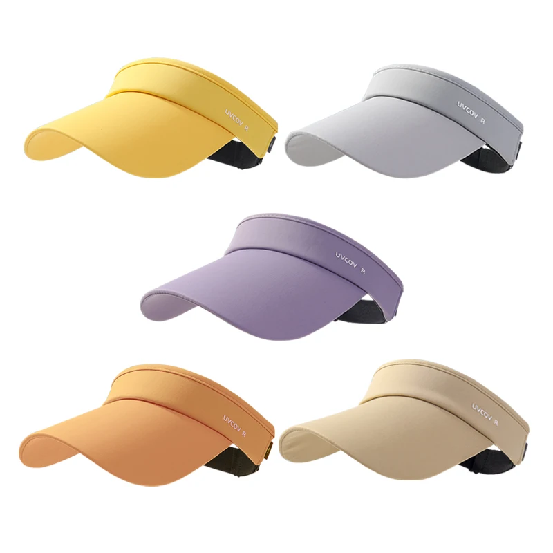 Wholesale Girls Outdoor Running Sun Visor Hat Beach Hats Women UV Protection Large Brim Sun Hats for Women Summer Ladies