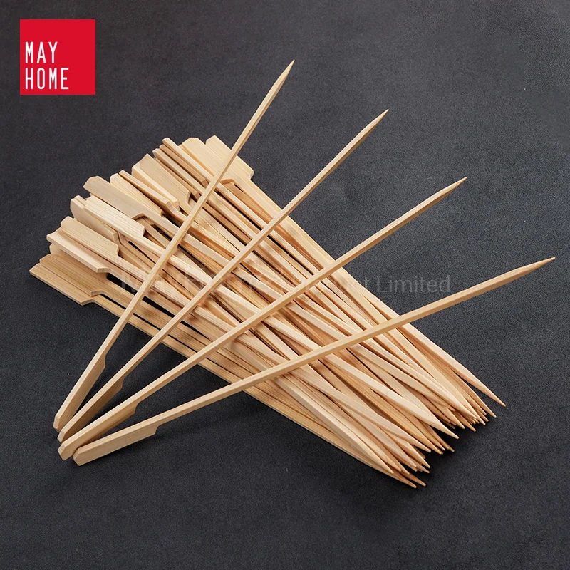 Плоские и широкие бамбуковые палочки, 100 шт., 25 см, мясо, овощи/хлеб/морская Еда/австралийские/деревянные шампуры для гриля, барбекю, кемпинга