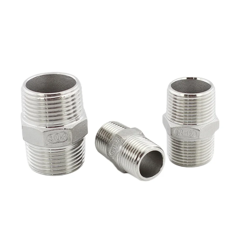 304 316 Stainless Steel Male Hex Fitting Pressure Resistant Hexagon Nipple