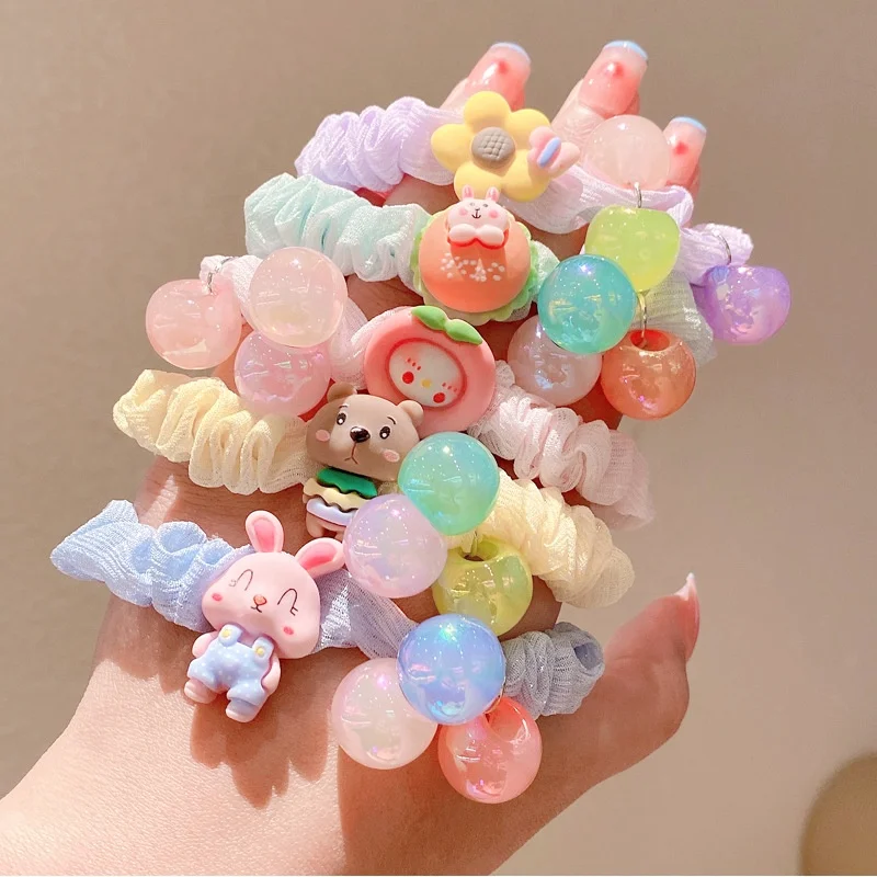 Korean cute baby girls cartoon hair rope kids elastic hair ties fashion scrunchies