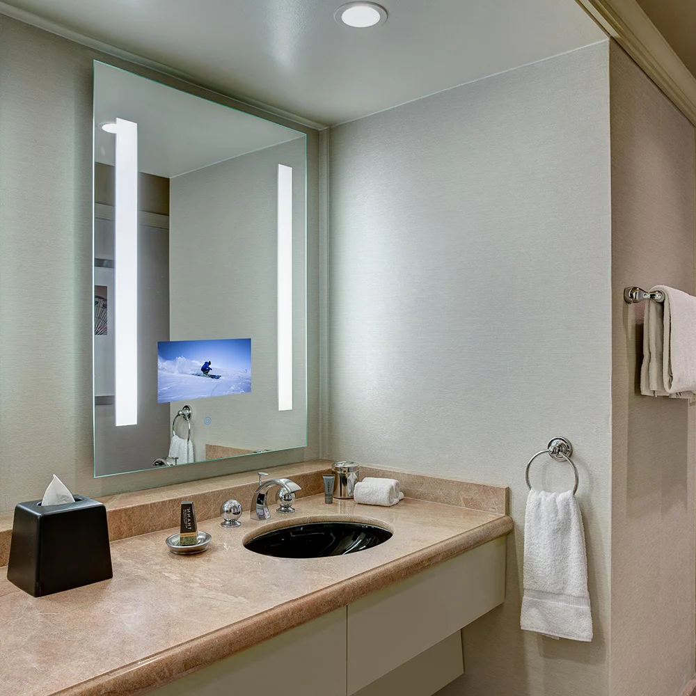 Smart TV Mirror 2021 Hot Selling Hotel Bathroom Mirror Light  with Touch Screen Smart Mirror Light