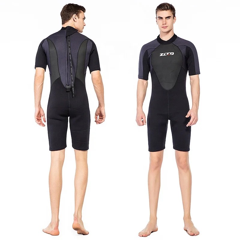 Wholesale 3mm Neoprene diving wetsuit Back Zip short Sleeve Diving Surfing Snorkeling One Piece Wetsuit for Men Women