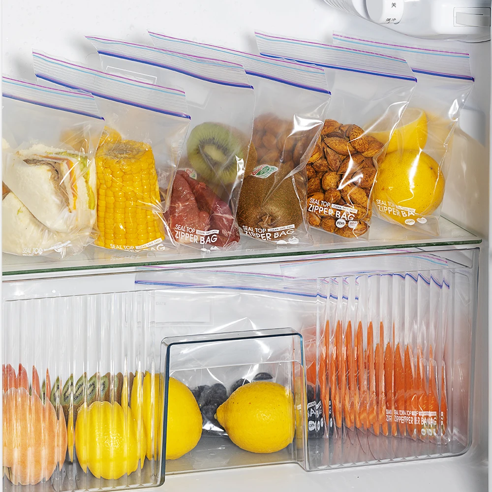 Manufacutres Design Custom Making Ldpe Stand Up Small Double Lock Ziplock Seal Freezer Bags For Fridge