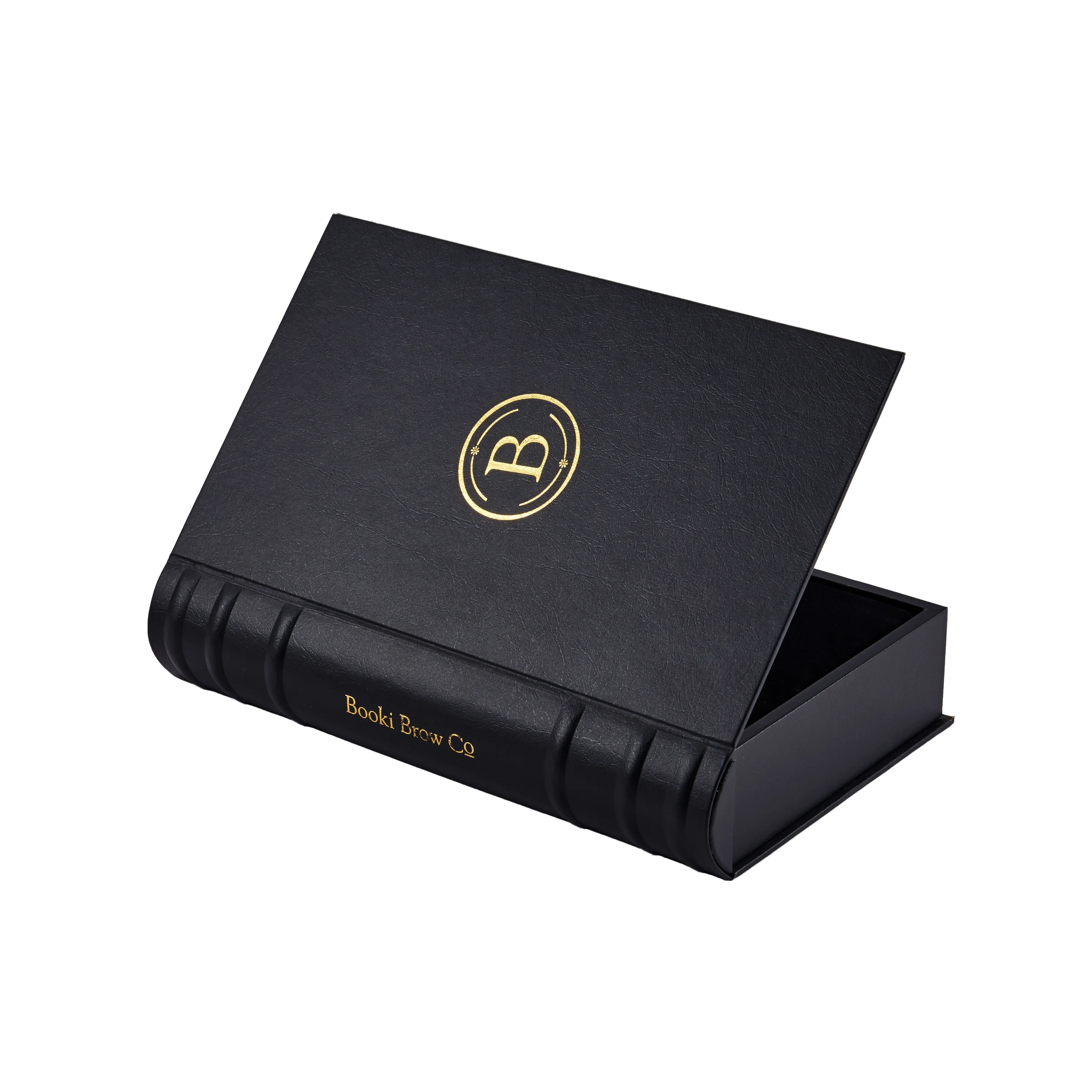 Personalized Color Printing Rigid Paper Cardboard Storage Magnetic Closure Gift Black Book Shape Packaging Box