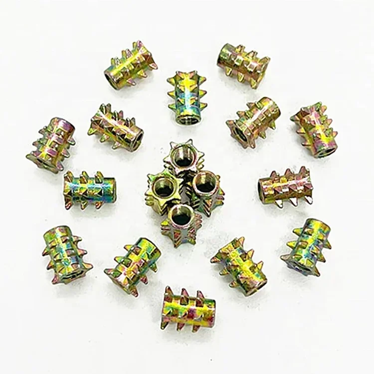 Chinese Manufacturer M4 Insert Nut Flat Head Knurled Rivet Nut Wood Threaded Inserts Furniture Wood Insert Nut