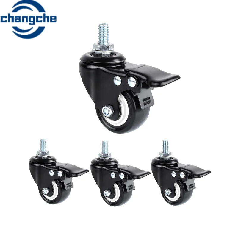Furniture Hardware Caster with Plate  PP+PVC  Universal Wheels for industrial