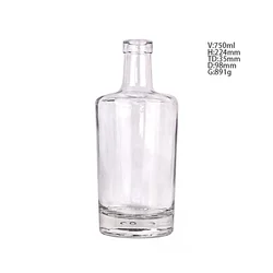 750ml Empty Liquor Glass Bottle Thick bottom Wine Bottle