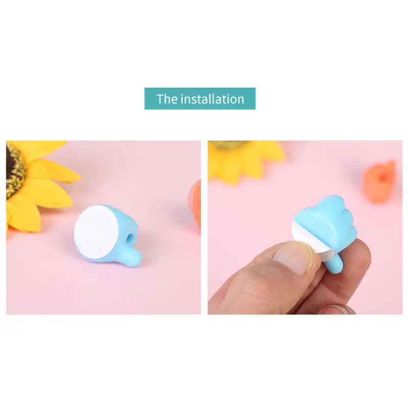 Creative Self Adhesive Thumb Hook Silicone Thumbs Up Wall Hook for Cable Clip Key Wall Decoration Hook Home Office Wall Storage