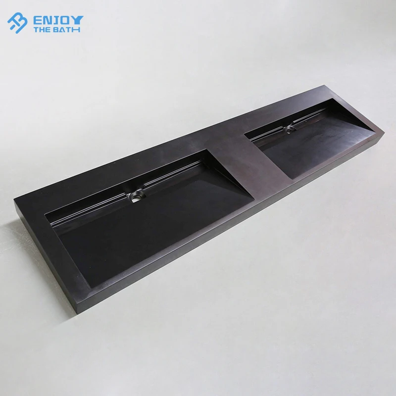Acrylic stone basin wall hung trough vessel basin