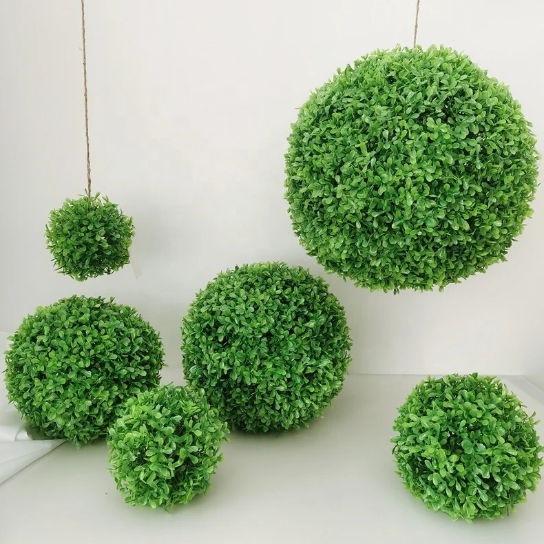 Amazon hot selling garden decoration outdoor boxwood grass plants topiary grass ball artificial grass ball