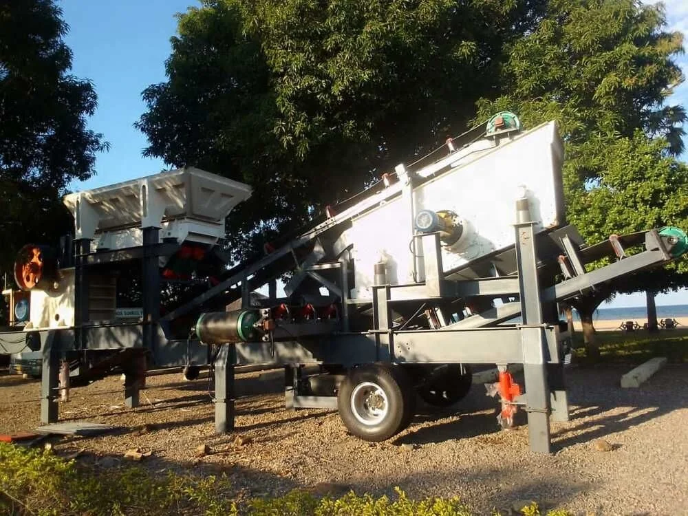 mobile 50-60 tph stone crusher plant with jaw crusher fine  crusher