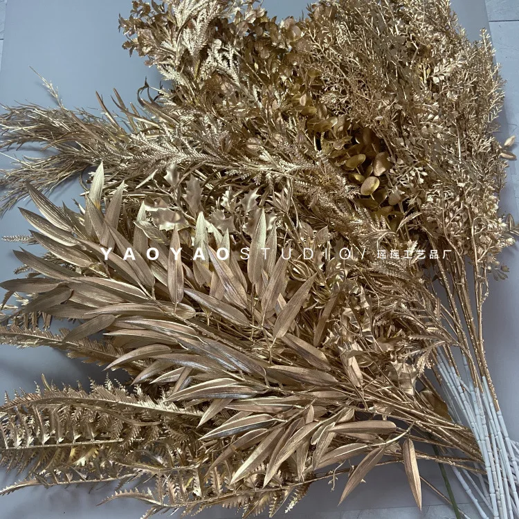 Wedding Auditorium Background Decoration Golden Flower Hotel Row Road Lead  Eucalyptus Artificial Flowers Wedding