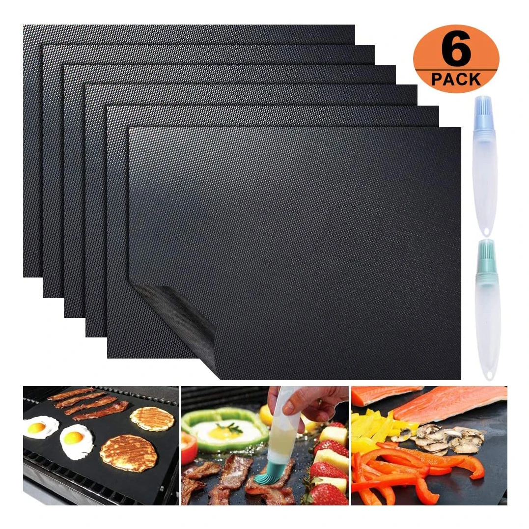 manufacture nonstick grill bbq mat black or cooper non stick reusable 40 * 33cm baking cooking mat