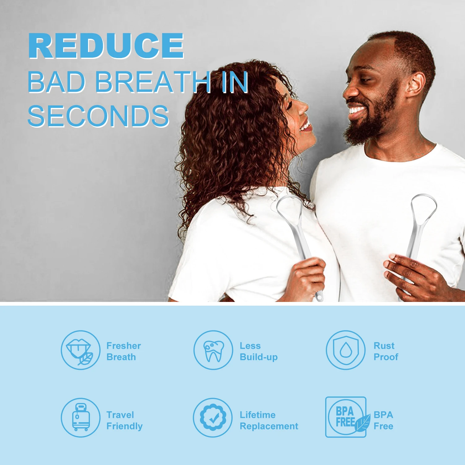 Оптовая продажа профессиональный уход за полостью рта 2 упаковки 100% 304 скребок для языка из нержавеющей стали