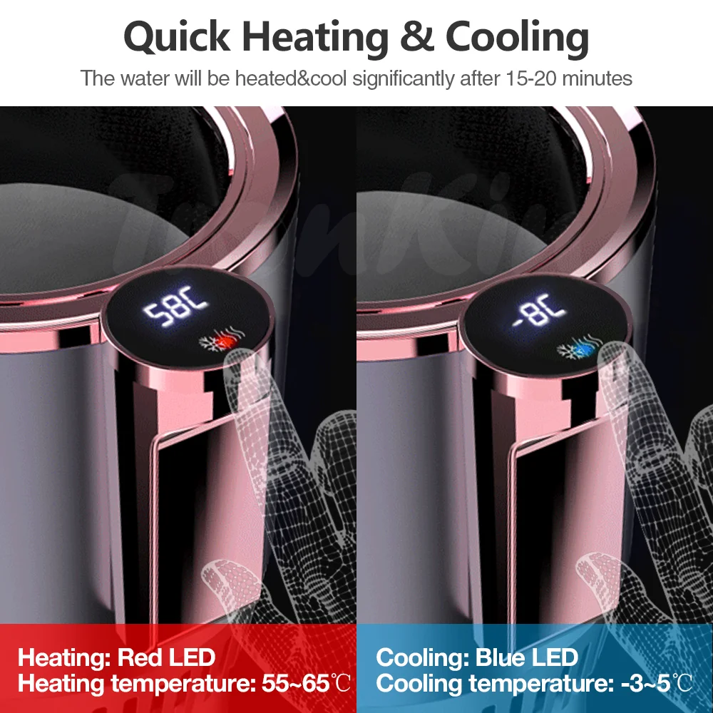 Home & Car Cup Cooler Warmer Quick Coffee Mug Warmer and Cooler for Desk Electric Cooling Cup