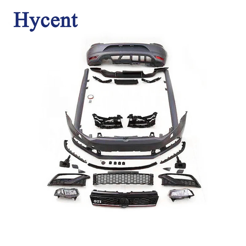 Подходит для Volkswagen POLO GTI полный комплект автомобиля Модифицированная большая ПП круглая передняя планка задняя губа боковая юбка сетка