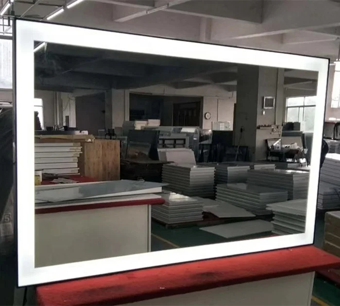 
China manufacture wholesale bathroom led light smart metal aluminum frame mirror 