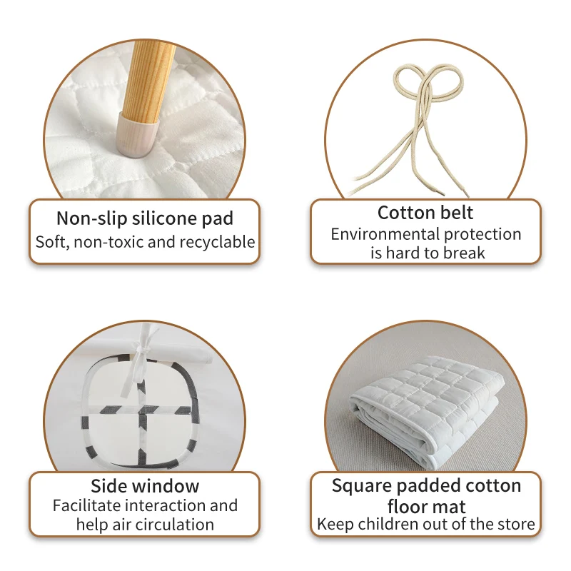 Ningbo Love tree Stripe Cotton Canvas Teepee  cotton bed indoor outdoor party tienda toy Tipi Kids Teepee Tent