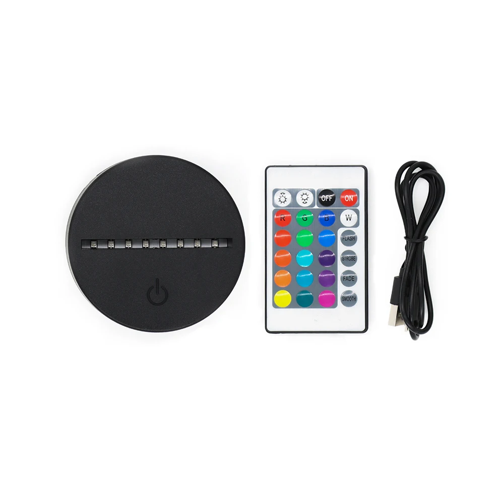 7 Colors Acrylic Plexiglass Touch Show Display Stand 3d Led Night Light Lamp Base With Remote Control Usb Cable