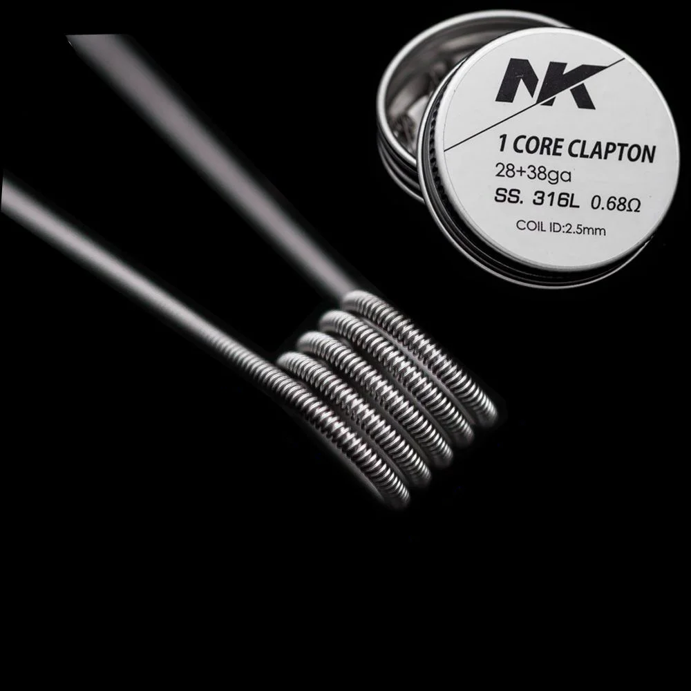 
NK hot sell OEM prebuilt coil SS316L fused clapton stainless steel wire clapton staggered alien machine made coil for RDA RTA 