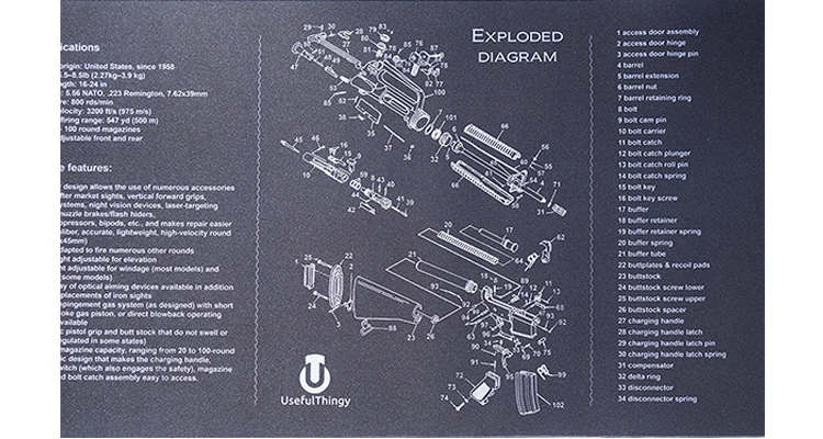 High quality china manufacture Custom sized  gun mat for tools