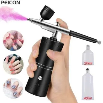 Mini Airbrush Nail Kit With Compressor Portable Oxygen Injector Beauty Equipment for Cake Painting and Crafts