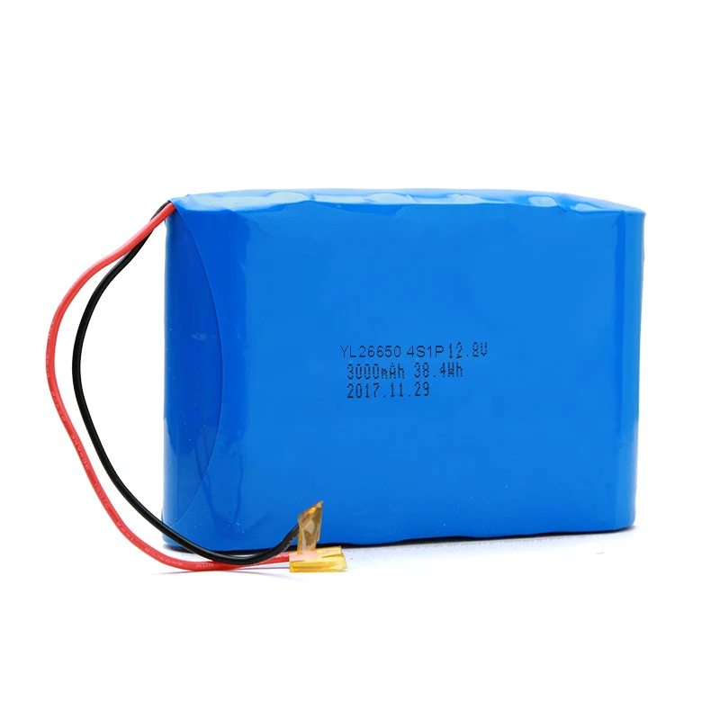 Rechargeable li-ion 26650 battery 4s1p 12.8volt lithium 26650 battery 3000mah