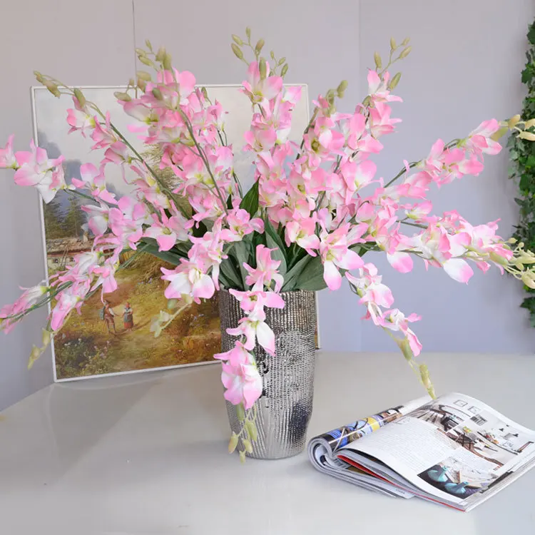 Silk artificial dendrobium orchids for wedding decorations and home decorations