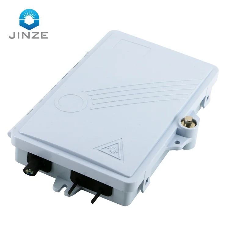 JINZE indoor 2 port fiber optic terminal box 2 core ftth box with SC pigtail mini optical wall socket