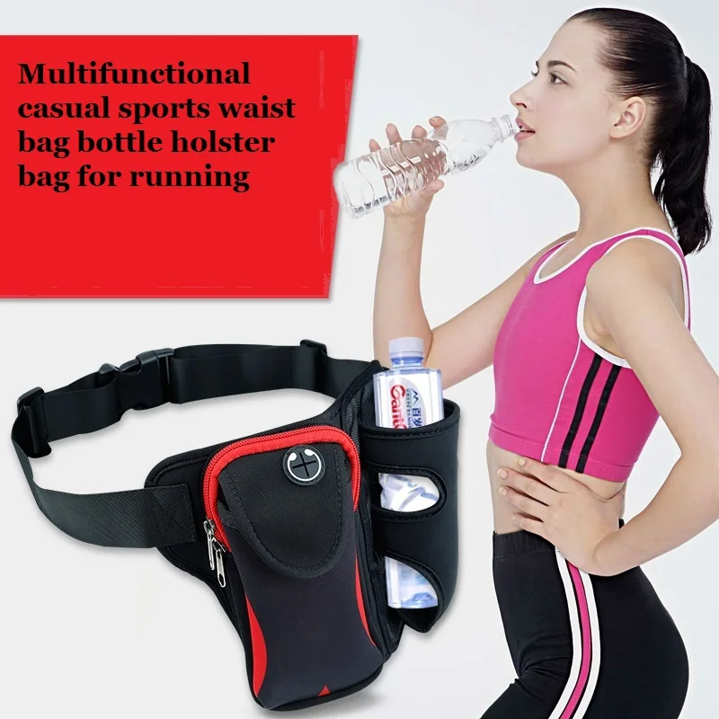 new design popular neoprene water bottle waist bag for iphone