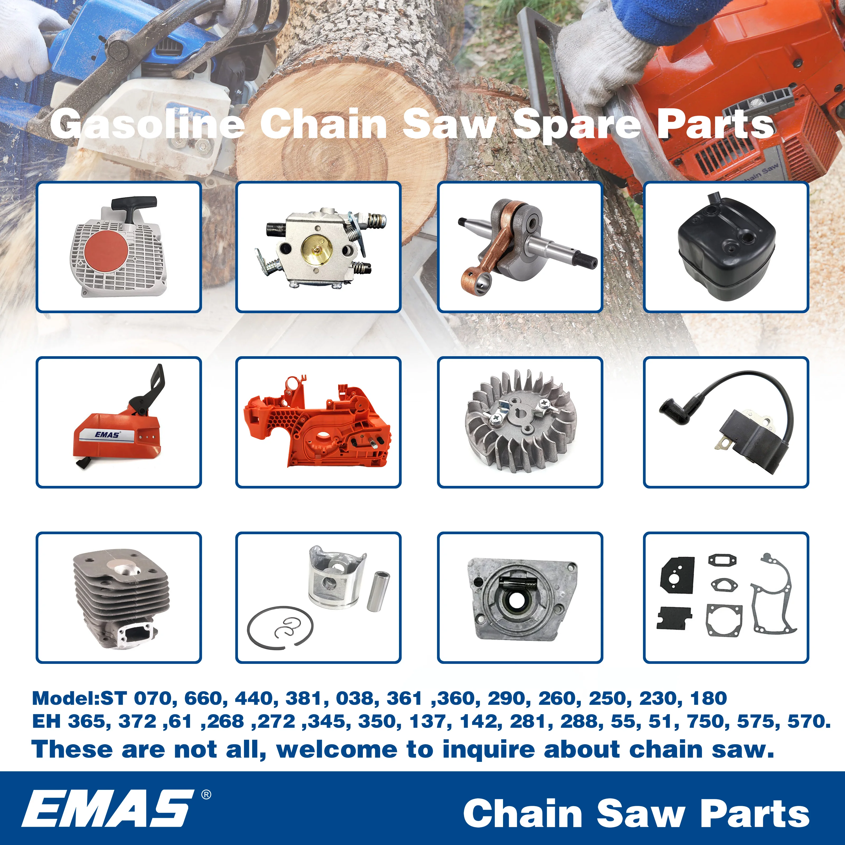 EMAS Garden Tools Parts Gasoline Chainsaw Spare parts Muffler For 5200