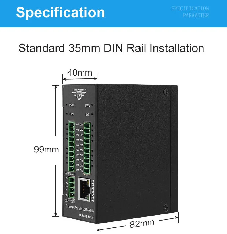 Модем M120T Modbus RTU TCP Ethernet Remote IO SCADA System (RS485 + 4DI 4AI 2AO 4DO релейный