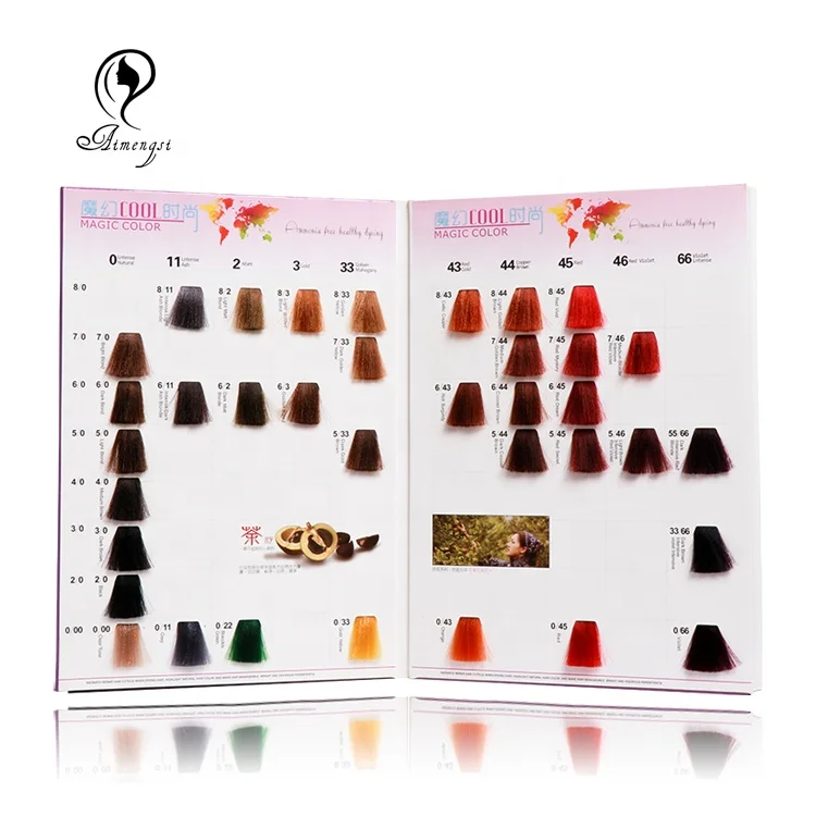 OEM professional silky hair color mixing book catalog hair color chart book