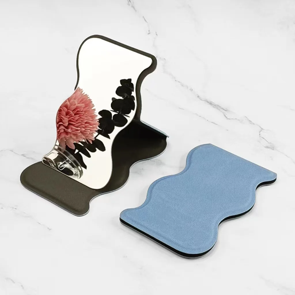 Карманное зеркало для косметики из нержавеющей стали с логотипом на заказ