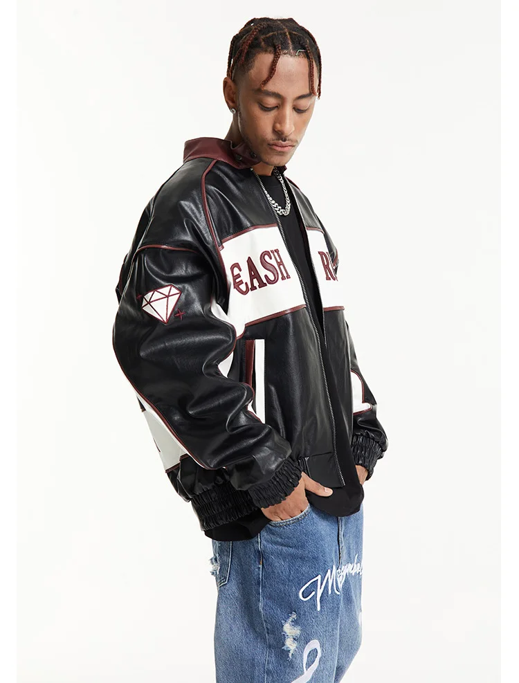 OEM/ODM High Quality Motorcycle HIp Hop Embroidery Pakistan Leather Jackets For Men