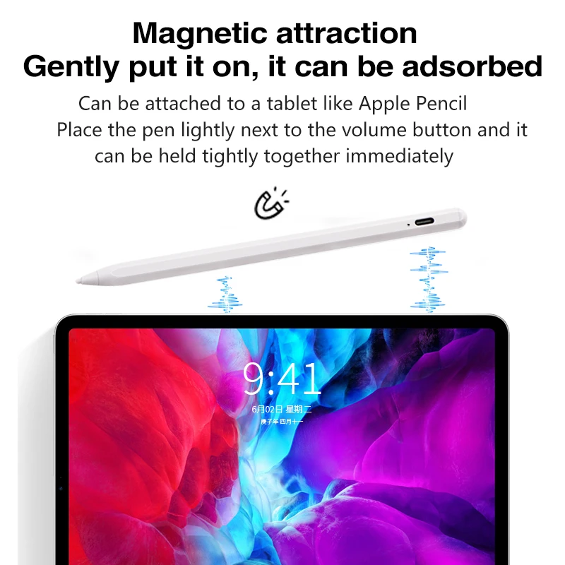 2024 универсальная активная емкостная магнитная ручка 2 в 1 совместимая с iPad Android планшетами мобильными телефонами