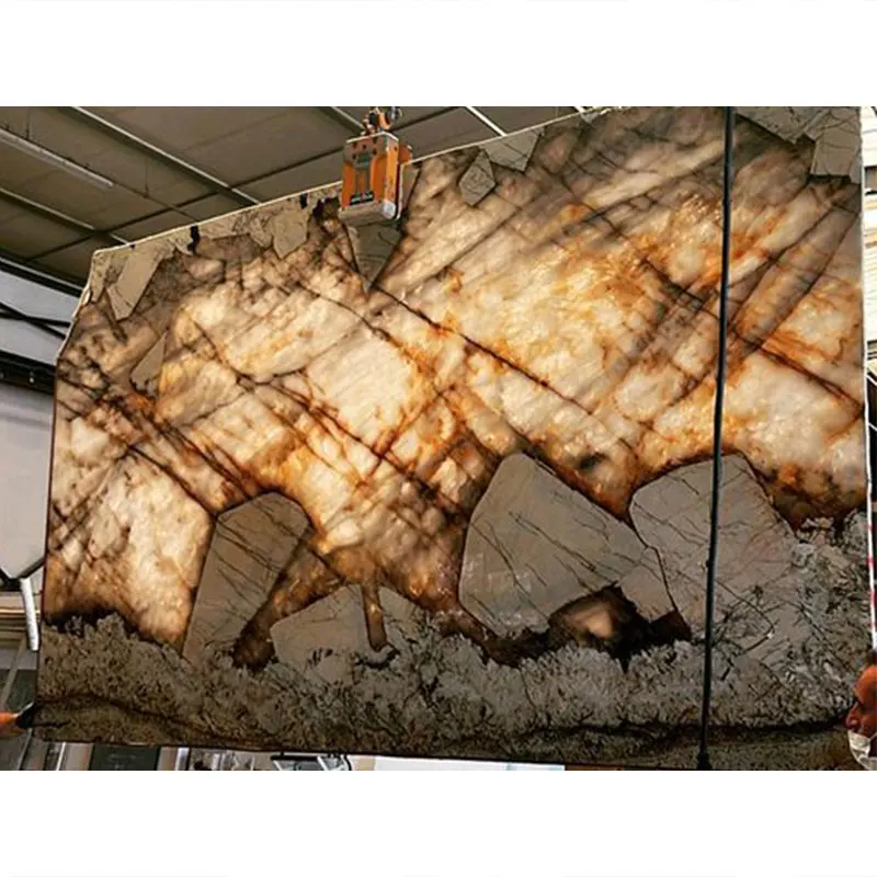 Wholesale Transparent luxury Pandora White Marble Slab Natural Luxury Stone kitchen countertop