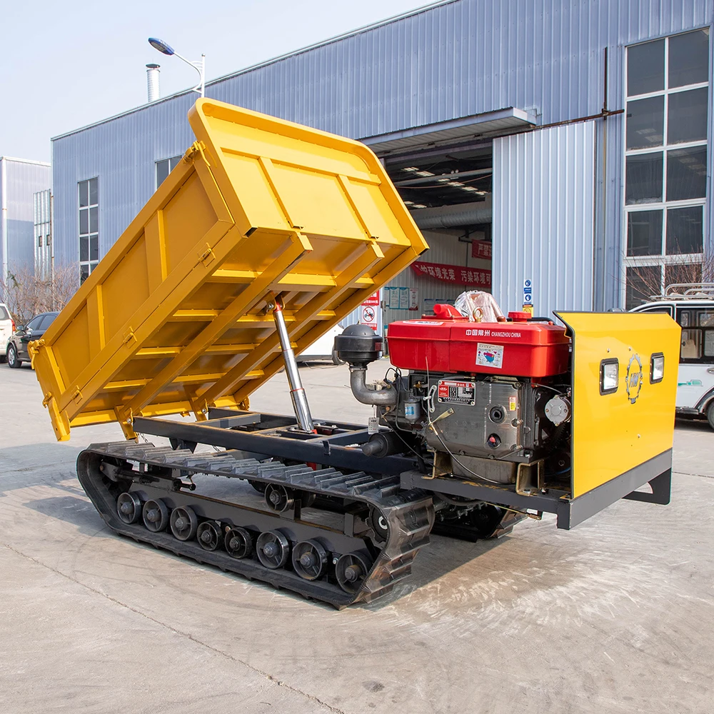 fruit bin dumper 4 ton forward tipping crawler dumper with shovel made in china