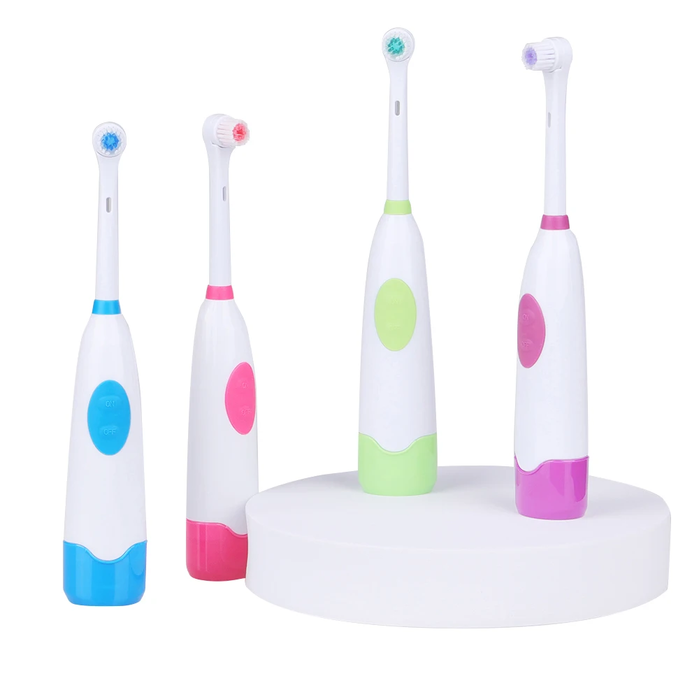 Customerized Waterproof IPX4 Level Adult Whitening Rotary Head Battery Operated Toothbrush
