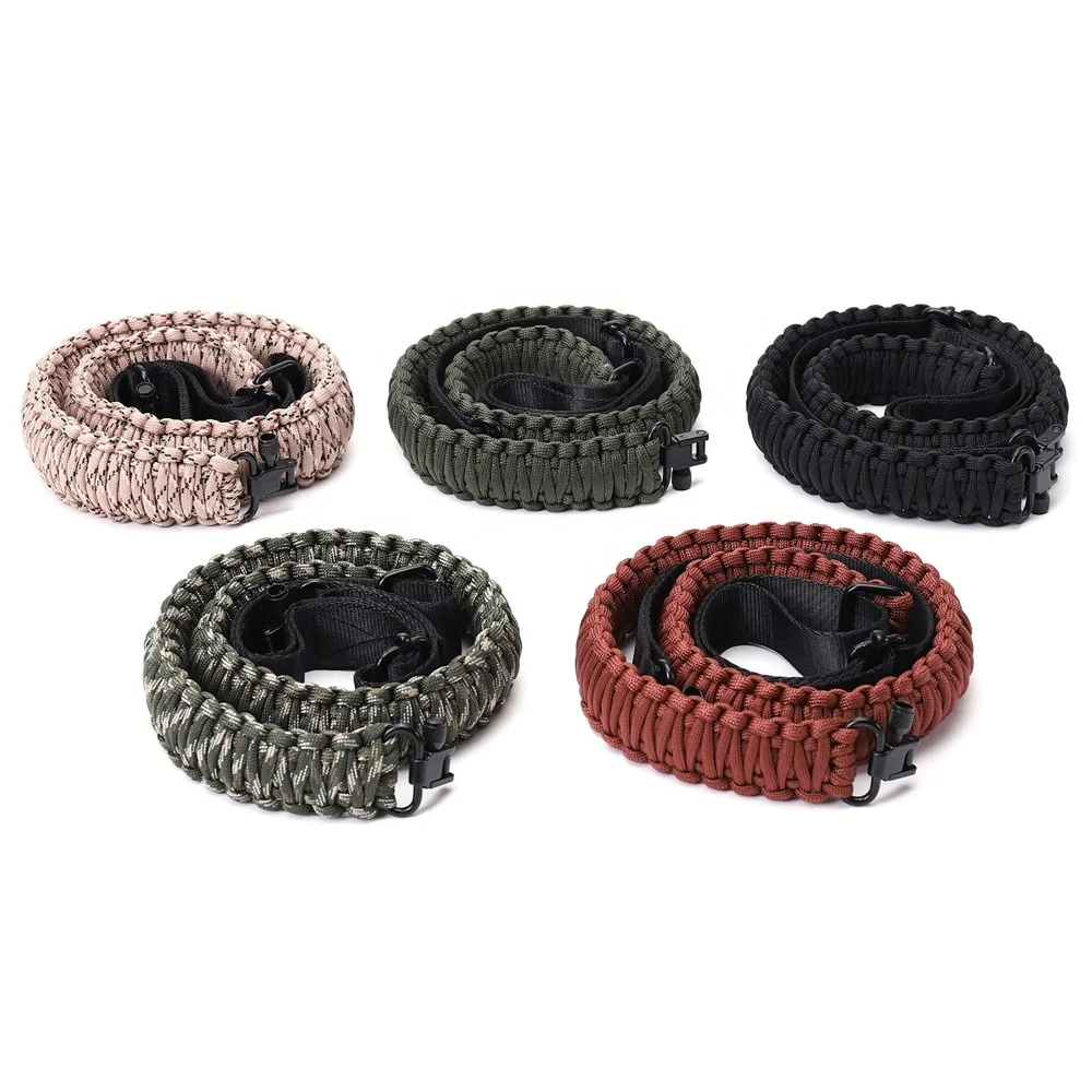 Hunting Sling 550 Paracord with Tri-Lock Swivel Adjustable Length 2 Point Hunting Sling Paracord Strap for Outdoor